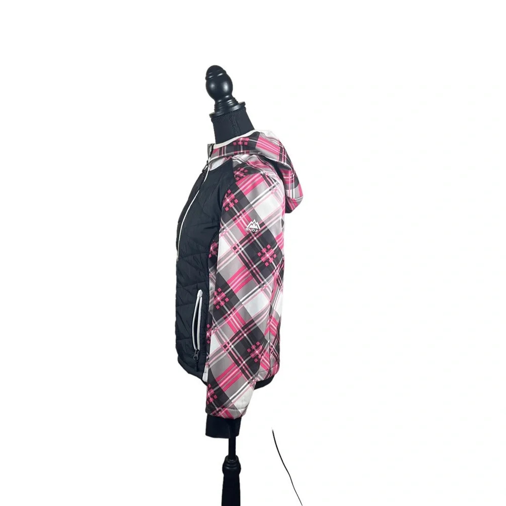 Snozu Plaid Hooded Faux Fur Lined Jacket Size L (14/16) - Picture 2 of 11
